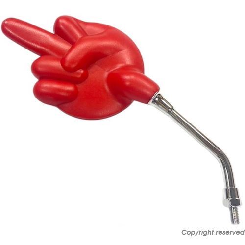 ミドルフィンガーミラー レッド 正ネジ/径8mm 1本