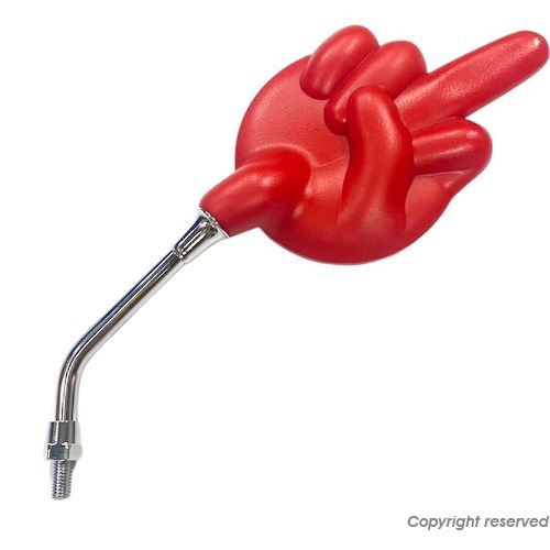 ミドルフィンガーミラー レッド 正ネジ/径8mm 1本