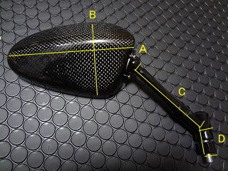 リアルカーボンミラー タイプX 左右セット (右8mm逆/左8mm正)