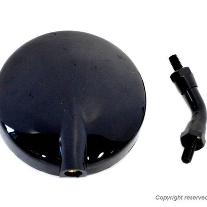 ミニ丸ミラー 逆ネジ/径8mm ブラック 1本 左右対称タイプ