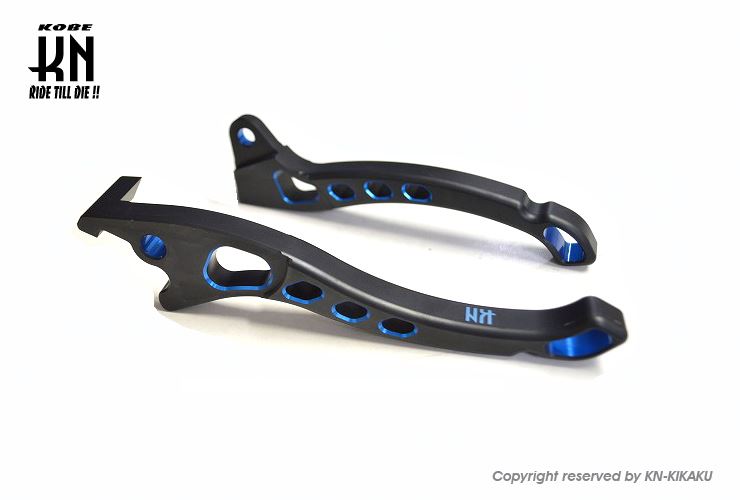 KNデュアルカラーレバー3 マットブラック/ブルー アドレスV125 左右セット バイク ハンドル パーツ