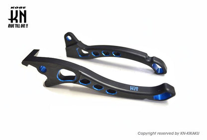 KNデュアルカラーレバー3 マットブラック/ブルー アドレスV125 左右セット バイク ハンドル パーツ