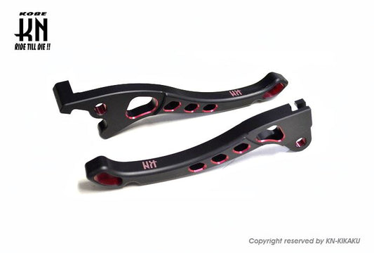 KNデュアルカラーレバー3 マットブラック/レッド アドレスV125 左右セット バイク ハンドル パーツ