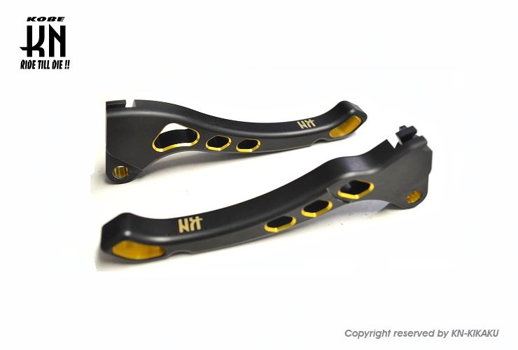 デュアルカラーレバードラム3 マットブラック/ゴールド ディオ/スーパーディオ(AF18/27) バイク ハンドル パーツ