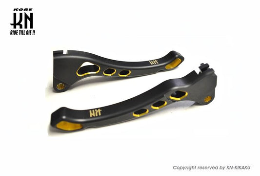 デュアルカラーレバードラム3 マットブラック/ゴールド ディオ/スーパーディオ(AF18/27) バイク ハンドル パーツ