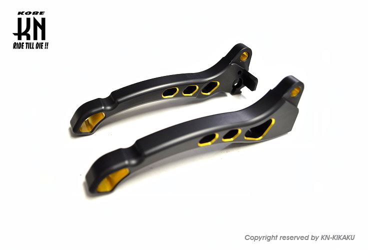デュアルカラーレバードラム3 マットブラック/ゴールド ディオ/スーパーディオ(AF18/27) バイク ハンドル パーツ