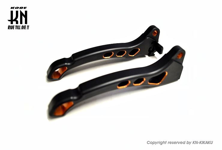 デュアルカラーレバードラム3 マットブラック/オレンジ ディオ/スーパーディオ(AF18/27) バイク ハンドル パーツ