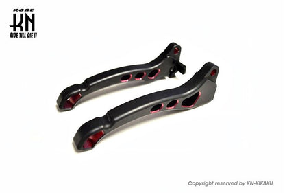デュアルカラーレバードラム3 マットブラック/レッド ディオ/スーパーディオ(AF18/27) バイク ハンドル パーツ