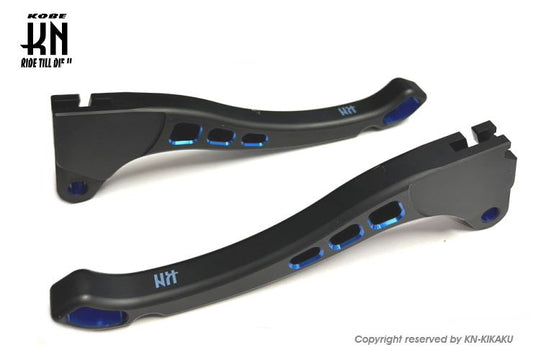 デュアルカラーレバー マットブラック/ブルー タイプ3 ジャイロ系 バイク