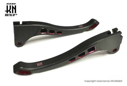 デュアルカラーレバー マットブラック/レッド タイプ3 ジャイロ系 バイク