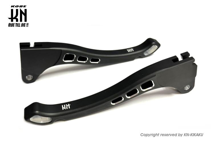 デュアルカラーレバー マットブラック/シルバー タイプ3 ジャイロ系 バイク