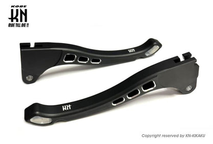 デュアルカラーレバー マットブラック/シルバー タイプ3 ジャイロ系 バイク