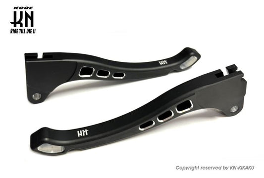 デュアルカラーレバー マットブラック/シルバー タイプ3 ジャイロ系 バイク