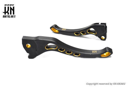 KN デュアルカラーレバー3 排ガス規制前 ブラック/ゴールド ジョグ系 バイク ハンドル パーツ