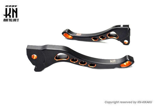 KN デュアルカラーレバー3 排ガス規制前 ブラック/オレンジ ジョグ系 バイク ハンドル パーツ