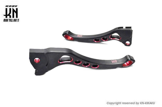 KN デュアルカラーレバー3 排ガス規制前 ブラック/レッド ジョグ系 バイク ハンドル パーツ