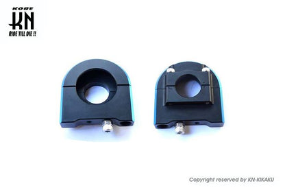 デュアルカラーアルミCNCスーパーナローハイスロットル2 ブラック/ブルー 22.2mm用 ホンダ系スクーター等 バイク ハンドル パーツ
