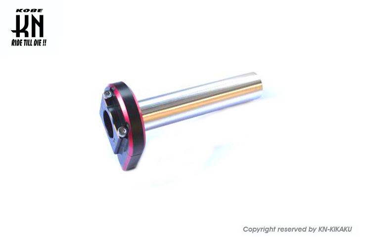 デュアルカラーアルミCNCスーパーナローハイスロットル2 ブラック/レッド 22.2mm用 ホンダ系スクーター等 バイク ハンドル パーツ