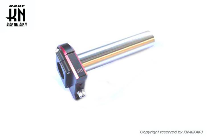 デュアルカラーアルミCNCスーパーナローハイスロットル2 ブラック/レッド 22.2mm用 ホンダ系スクーター等 バイク ハンドル パーツ