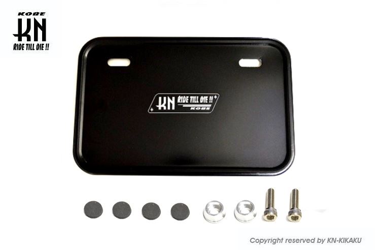 アルミライセンスプレート 四角型 ナンバープレート ブラック バイク 外装 パーツ