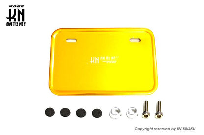 アルミライセンスプレート 四角型 ナンバープレート ゴールド バイク 外装 パーツ