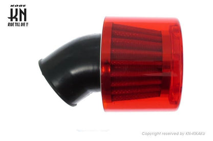 パワーフィルター レッド タイプ2 45度/35～37mm 汎用 バイク 吸気 パーツ