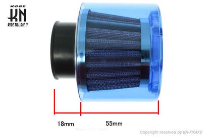 Power Filter Straight Blue Type 2 35-37mm Universal Motorcycle Intake Parts