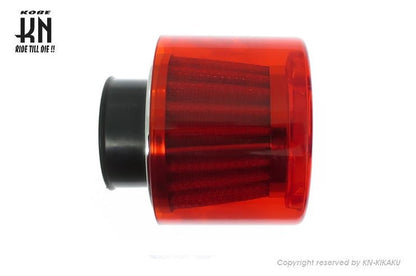 パワーフィルターストレート レッド タイプ2 35～37mm 汎用 バイク 吸気 パーツ