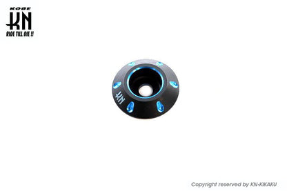 デュアルカラーホイールセンターキャップ スチールホイール マットブラック/ブルー ディオSR Gダッシュ等 バイク 外装 パーツ
