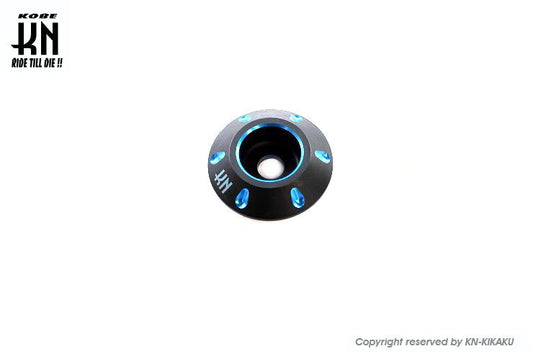 デュアルカラーホイールセンターキャップ スチールホイール マットブラック/ブルー ディオSR Gダッシュ等 バイク 外装 パーツ