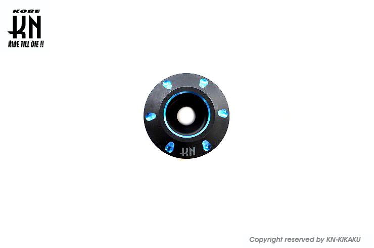 デュアルカラーホイールセンターキャップ スチールホイール マットブラック/ブルー ディオSR Gダッシュ等 バイク 外装 パーツ