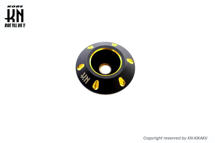 デュアルカラーホイールセンターキャップ スチールホイール マットブラック/ゴールド ディオSR Gダッシュ等 バイク 外装 パーツ