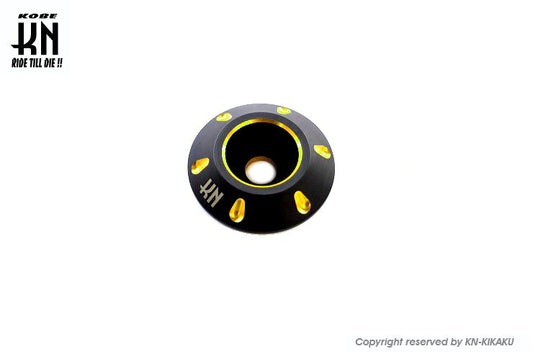 デュアルカラーホイールセンターキャップ スチールホイール マットブラック/ゴールド ディオSR Gダッシュ等 バイク 外装 パーツ