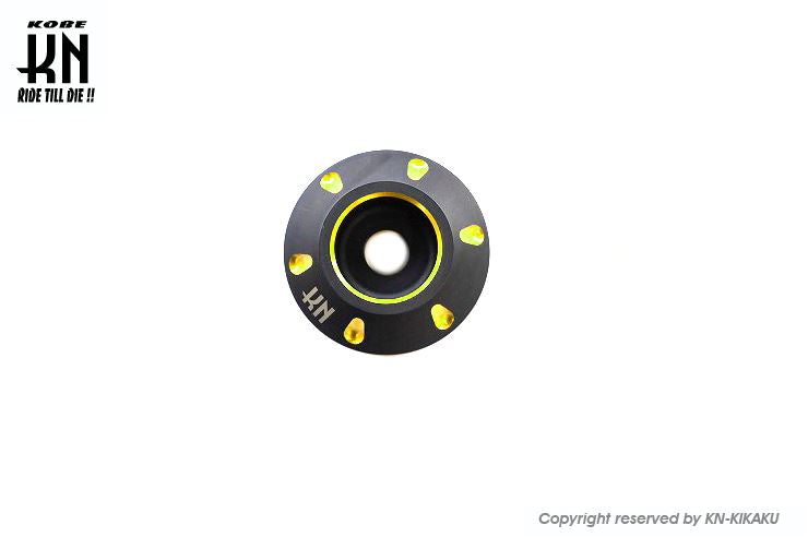 デュアルカラーホイールセンターキャップ スチールホイール マットブラック/ゴールド ディオSR Gダッシュ等 バイク 外装 パーツ