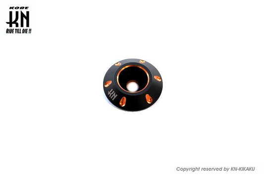 デュアルカラーホイールセンターキャップ スチールホイール マットブラック/オレンジ ディオSR Gダッシュ等 バイク 外装 パーツ