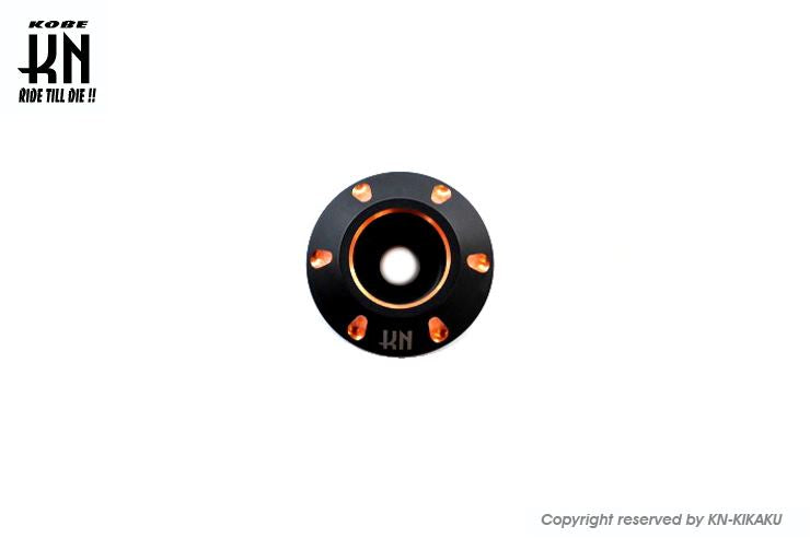 デュアルカラーホイールセンターキャップ スチールホイール マットブラック/オレンジ ディオSR Gダッシュ等 バイク 外装 パーツ