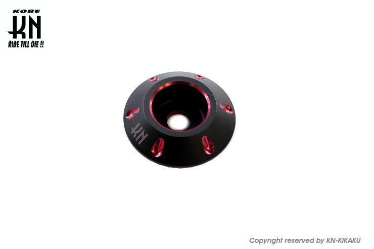 デュアルカラーホイールセンターキャップ スチールホイール マットブラック/レッド ディオSR Gダッシュ等 バイク 外装 パーツ