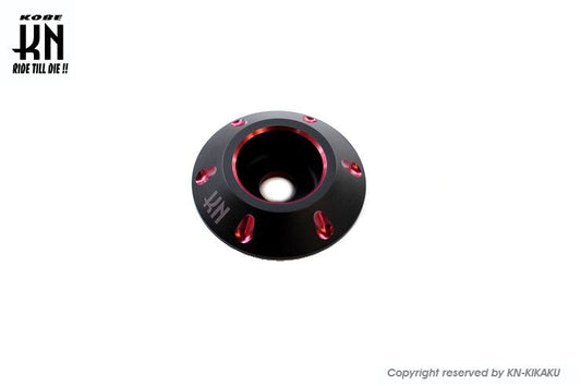 デュアルカラーホイールセンターキャップ スチールホイール マットブラック/レッド ディオSR Gダッシュ等 バイク 外装 パーツ