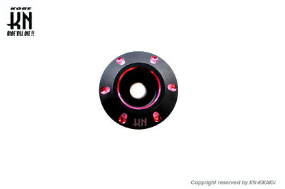 デュアルカラーホイールセンターキャップ スチールホイール マットブラック/レッド ディオSR Gダッシュ等 バイク 外装 パーツ