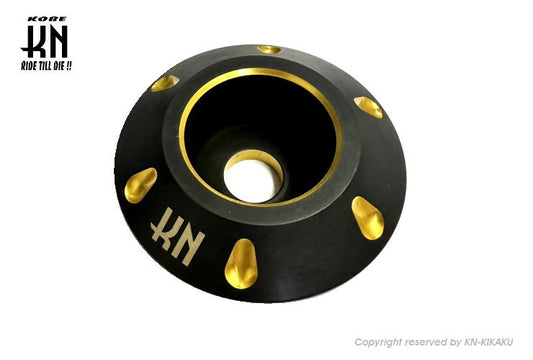 デュアルカラーホイールセンターキャップ3 キャストホイール マットブラック/ゴールド ライブディオZX スマートディオZ4 バイク