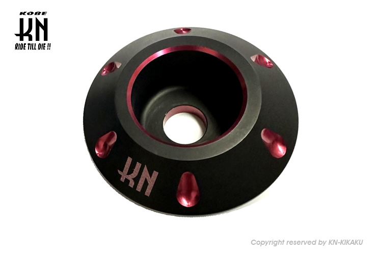 デュアルカラーホイールセンターキャップ6 キャストホイール マットブラック/レッド ライブディオZX スマートディオZ4 バイク