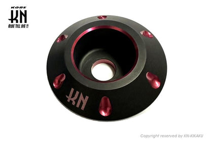 デュアルカラーホイールセンターキャップ6 キャストホイール マットブラック/レッド ライブディオZX スマートディオZ4 バイク