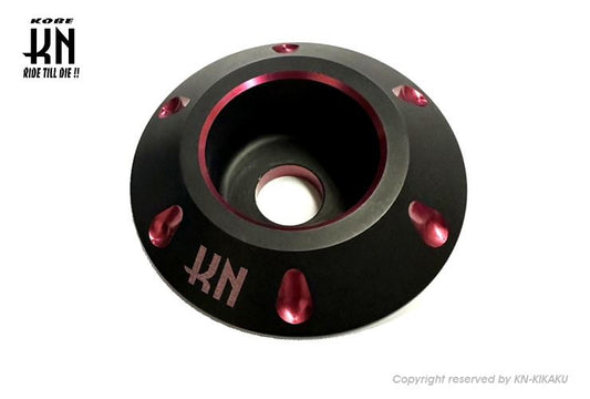 デュアルカラーホイールセンターキャップ6 キャストホイール マットブラック/レッド ライブディオZX スマートディオZ4 バイク