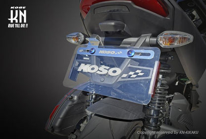KOSO ライセンスプレート【ドライブレコーダーカメラステー付き】ナンバーステー 汎用 バイク