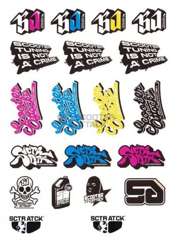 STAGE6 ステッカーセット Scooter-Attack 210/300mm バイク シール アクセサリー