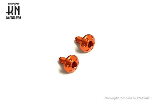Dress-up Aluminum Bolt, Orange, M6, 2-Pack - Motorcycle Exterior Parts, Dress-up