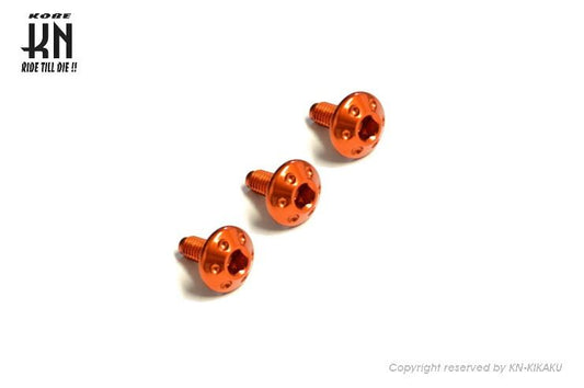 Dress-up Aluminum Bolts Orange M6 (3 Pcs.) for Motorcycle Exterior Parts