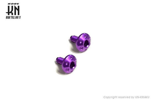 Dress-Up Aluminum Bolts Purple M6 2pcs Motorcycle Exterior Parts Dress-Up