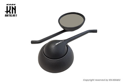 KOSOバックミラー ラウンドビューミラー クリアーレンズ ブラック ネジ径 8/10mm 左右セット バイク