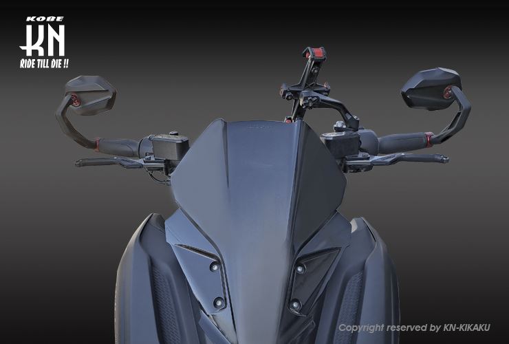 KOSOバックミラー ブレイドビューミラー クリアーレンズ レッド ネジ径 8/10mm 汎用 左右セット バイク